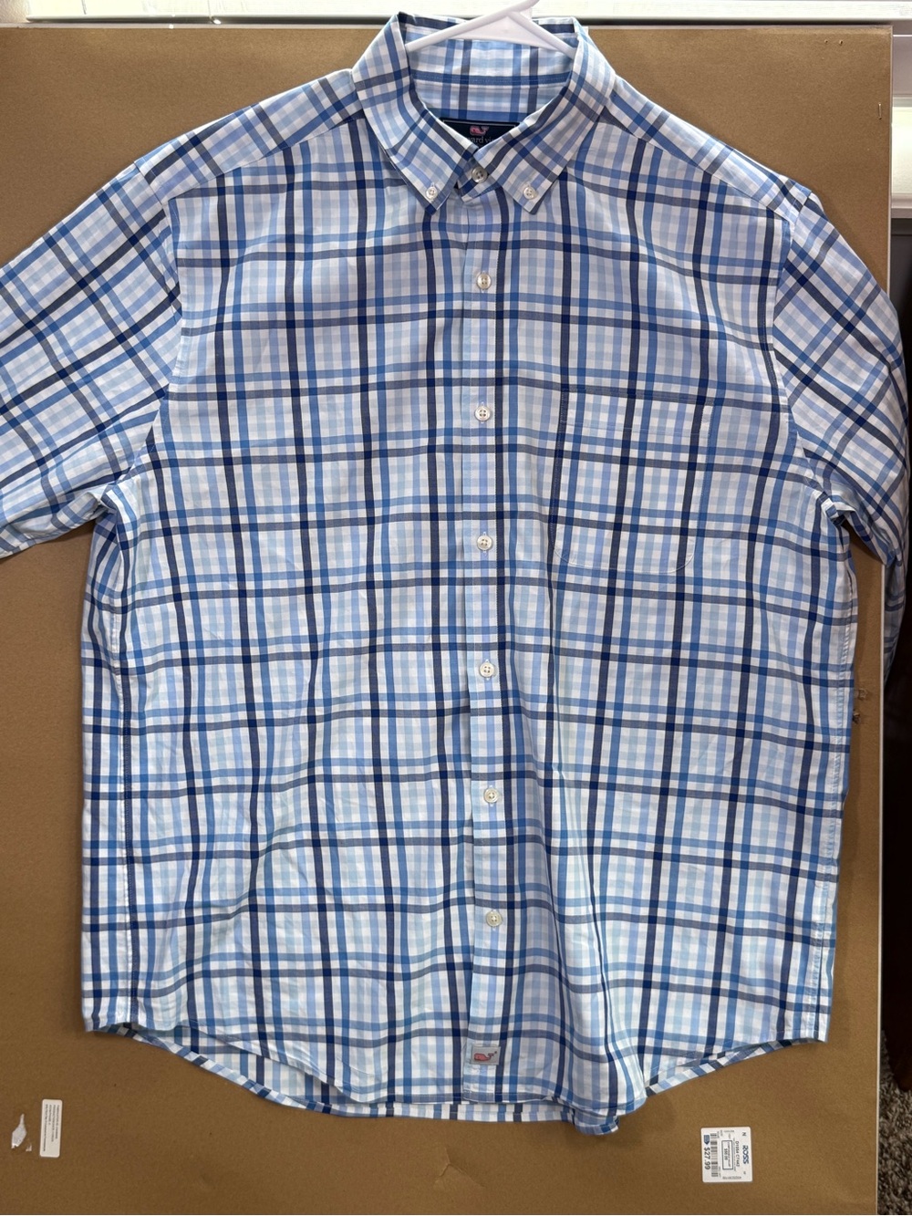 Vineyard Vines Blue and Navy Plaid Button-Down Shirt